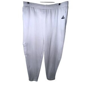 Vintage Le Coq Sportif Men's Large White Cargo Jogger Sweatpants Eighties HipHop